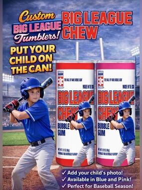 Custom Big League Chew Baseball Tumbler Personalized Sports Gift